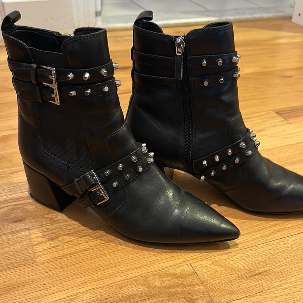 Kendall & Kylie Black Studded Ankle Booties